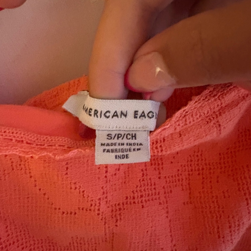 American Eagle Outfitters Coral Lace Top - Picture 3 of 3